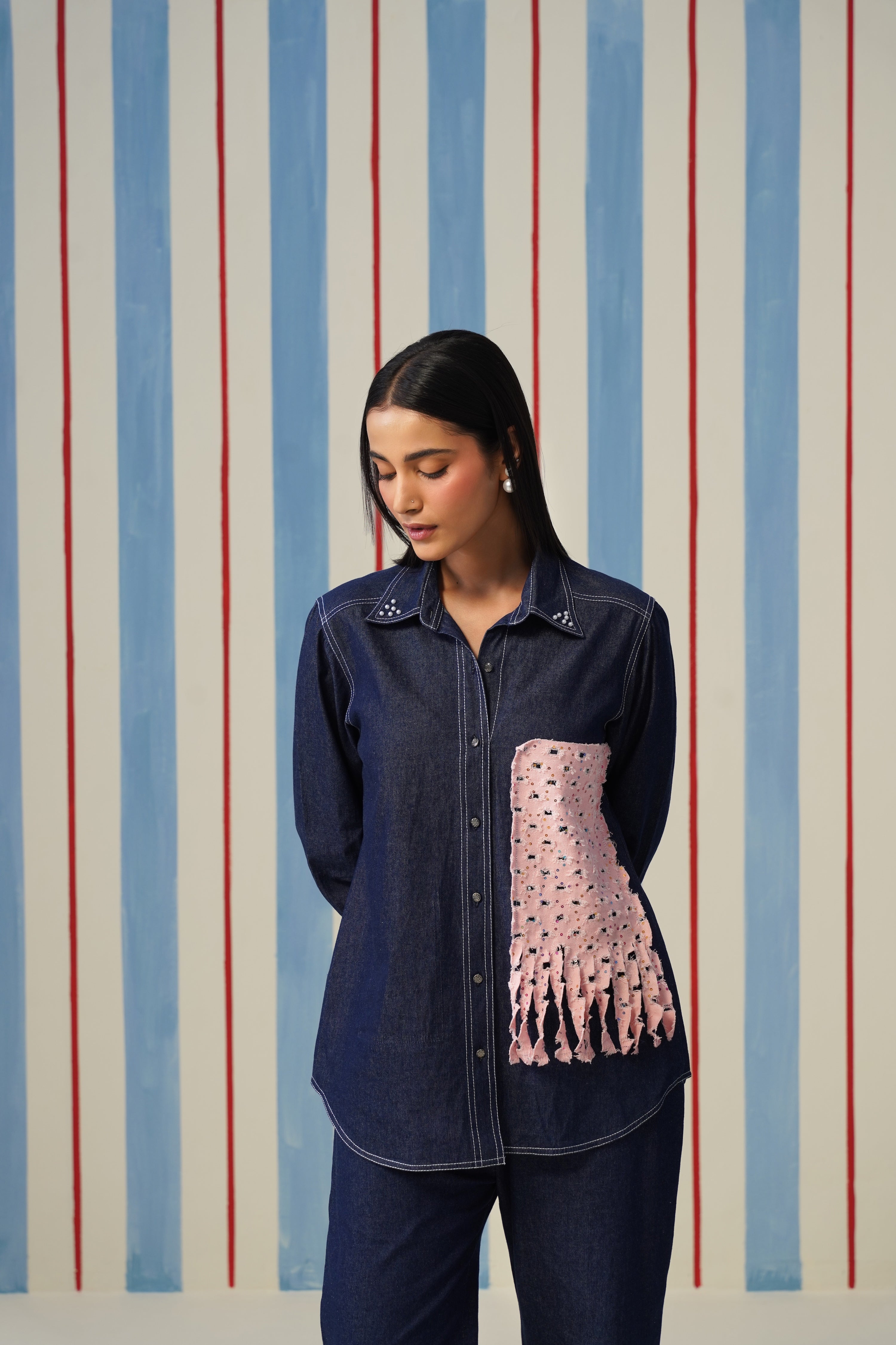Fringe Pop Denim Coord Set