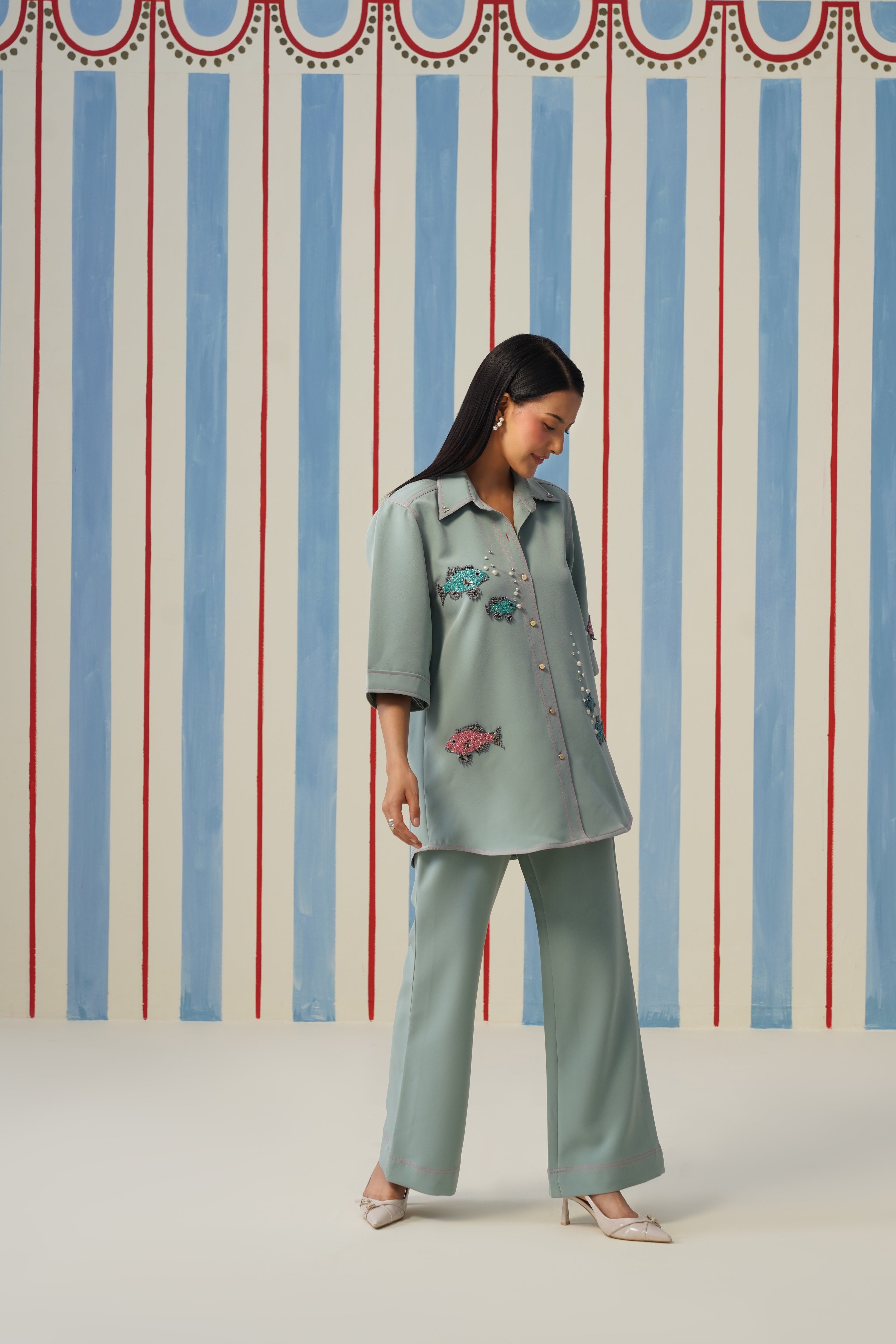 Bubble Fish Coord- Sea Green