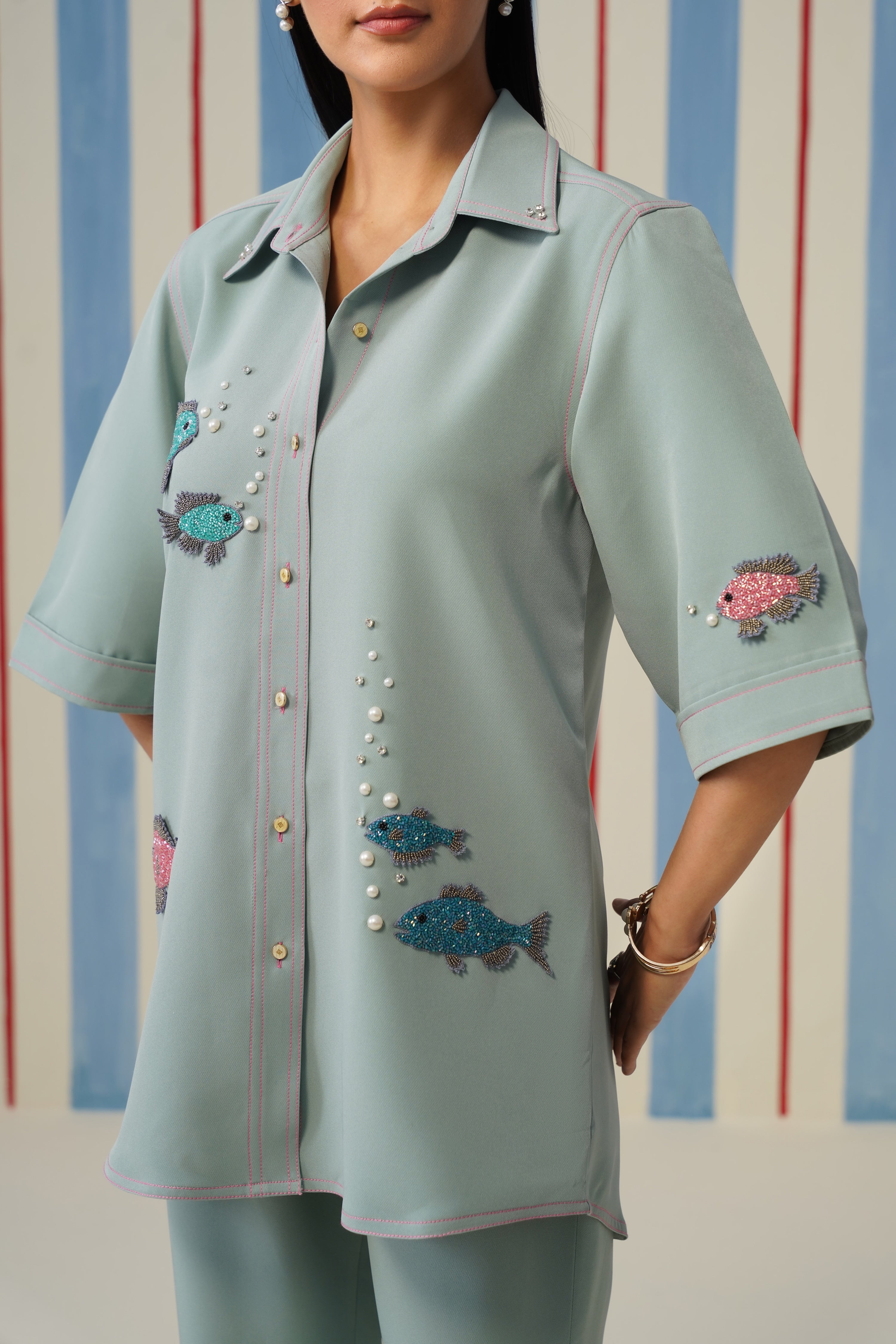 Bubble Fish Shirt- Sea Green