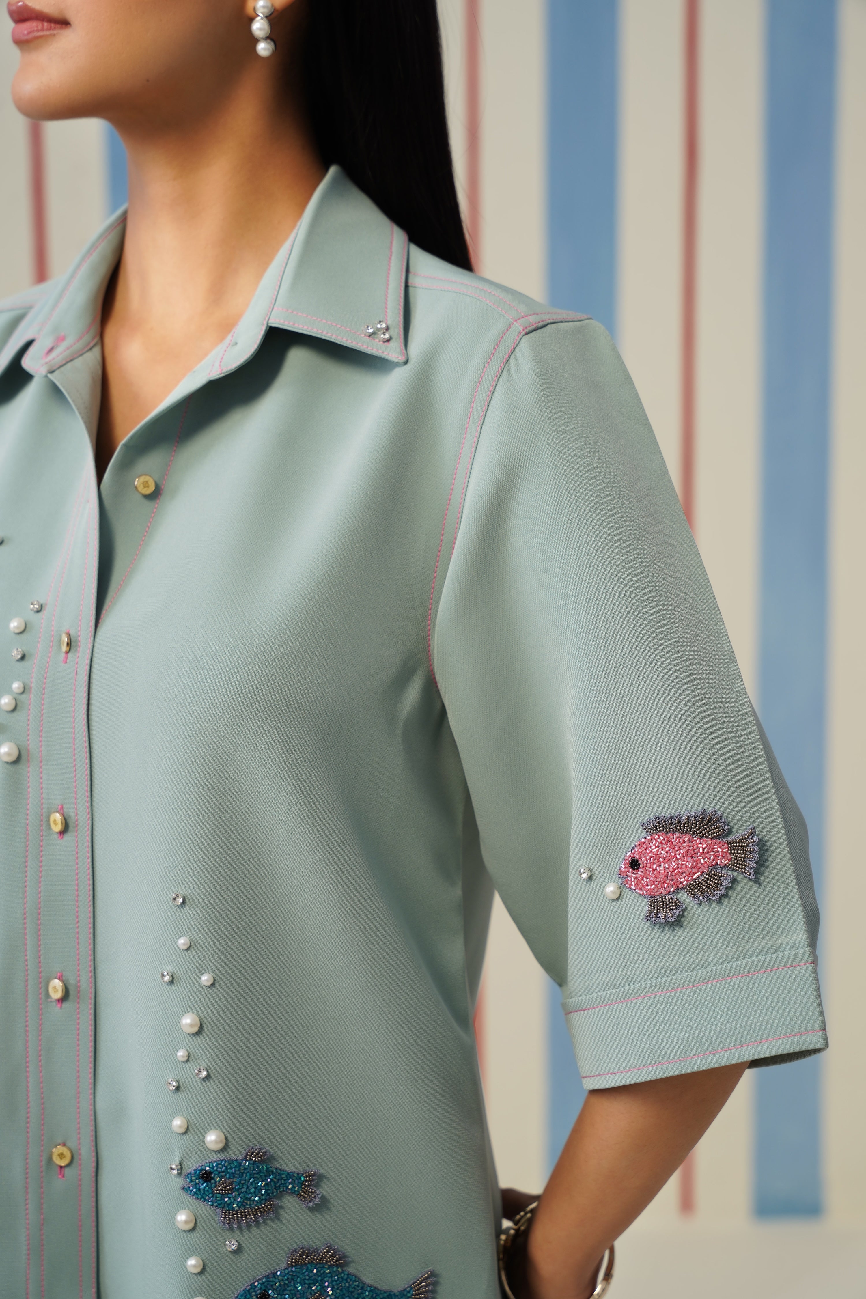 Bubble Fish Shirt- Sea Green