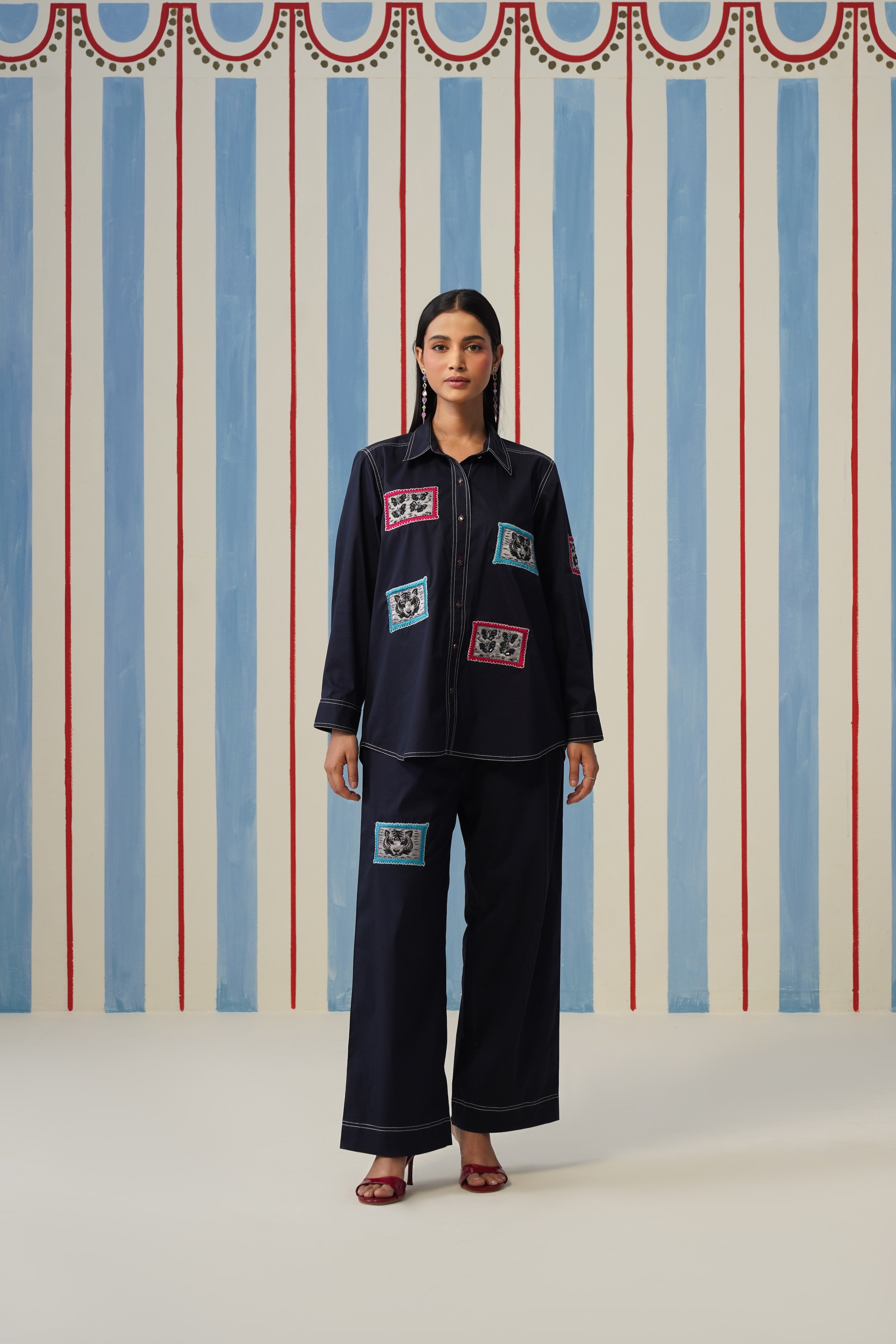 Flutter & Roar Coord Set- Navy Blue