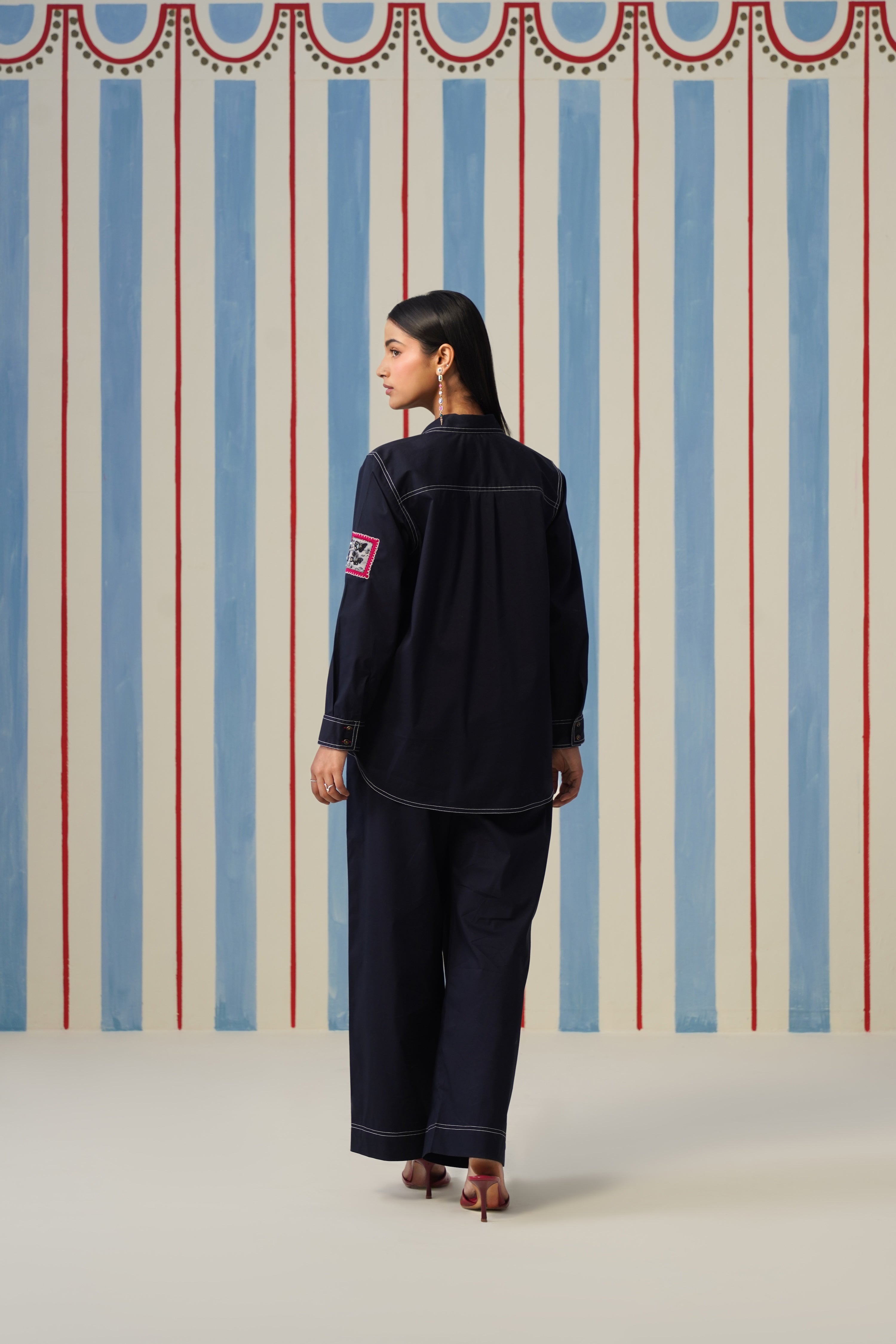 Flutter & Roar Coord Set- Navy Blue