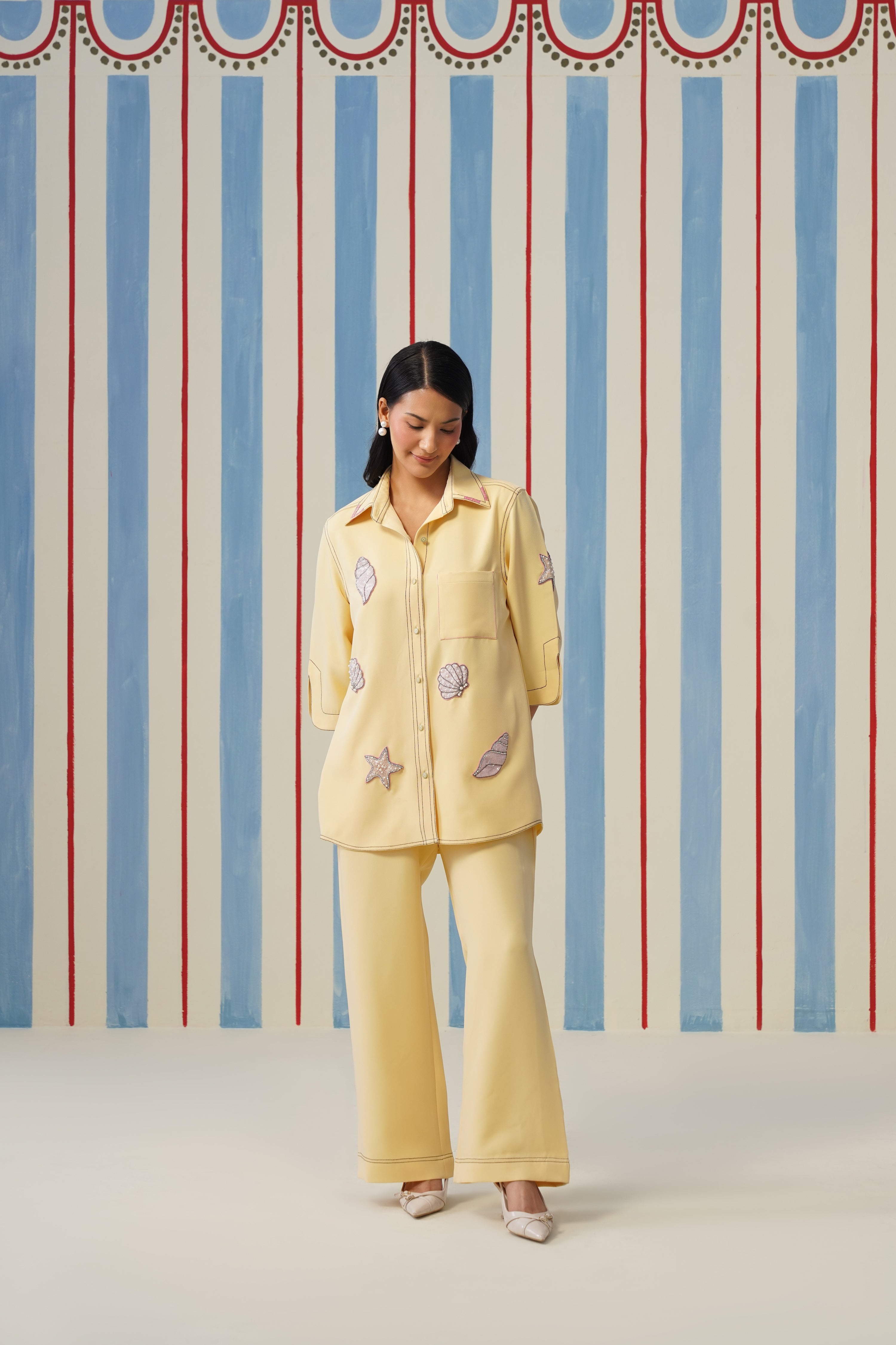 Seashella Coord Set- Butter Yellow