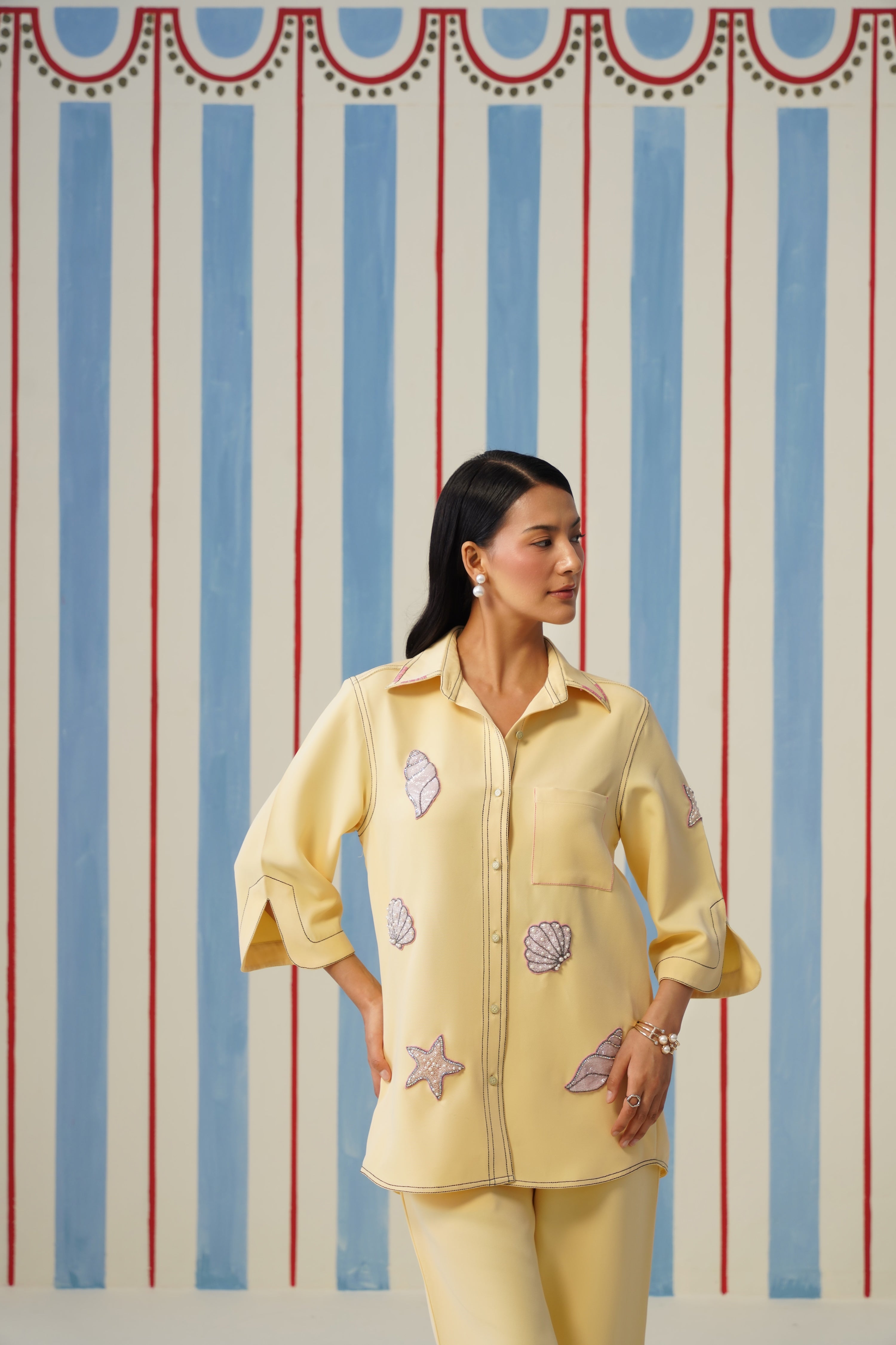 Seashella Shirt- Butter Yellow