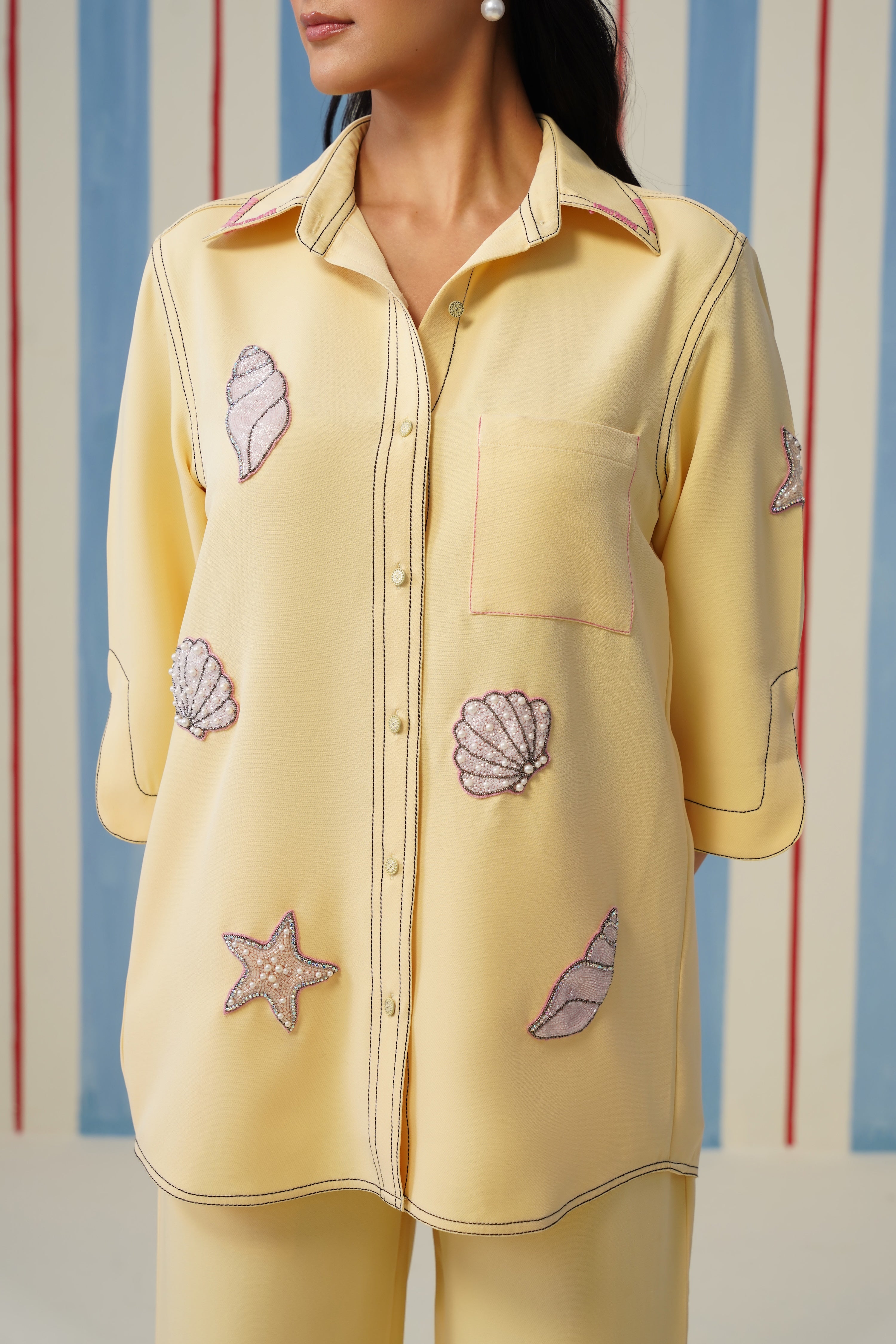 Seashella Coord Set- Butter Yellow